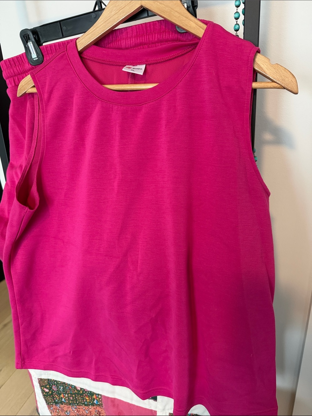 Women’s Sleeveless Tank Top Skort set - Hot Pink